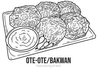 hand drawn vector illustration of bakwan sayur