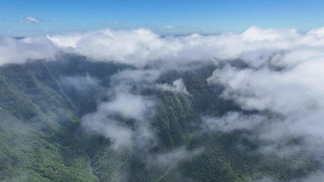 Scenic Canyons At Praia Grande Santa Catarina Brazil. Cliffside Surrounded By Lush Green Forest Viewed From Above. Countryside Sky Rural Field. Agro Rural Panoramic View. Praia Grande Santa Catarina.