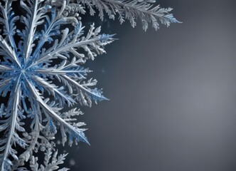 Intricate blue and silver snowflake border  Ideal for winter themed projects ,  greeting card,  border design,  decorative