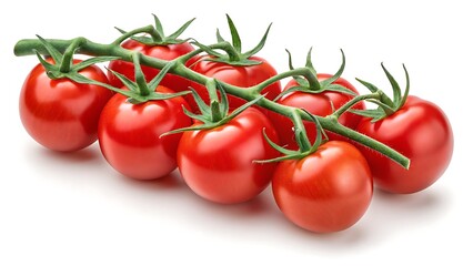 fresh red ripe tomatoes on a white background