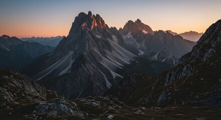 Mountain Peak at Sunset