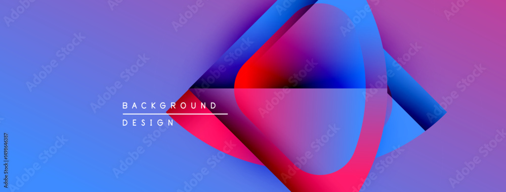 Aufkleber Abstract fluid shapes, vibrant colors blend. Gradient background creates dynamic visual effect. Modern design element for projects.