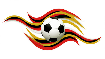 Soccer Ball With Black, Red, and Yellow 