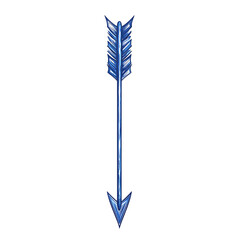 Modern Arrow with Precise Crisp Lines in Regal Roy Isolated on Transparent Background