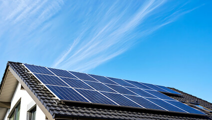 Fototapeta premium solar panels on a roof