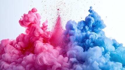 Fototapeta premium Abstract ink explosion of pink and blue