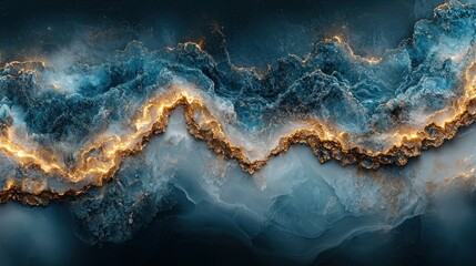 Obraz premium Abstract landscape of swirling, textured mountains