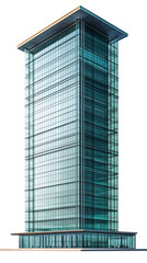 Obraz premium Corporate building design modern architecture urban environment glass structure business district contemporary viewpoint