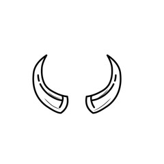 animal horn line art