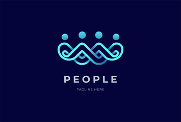 People logo design, Community human design Logo template, vector illustration