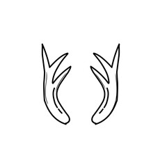 animal horn line art