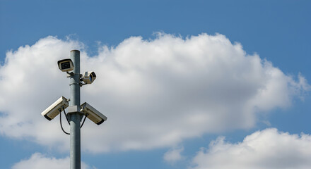 Fototapeta premium High definition CCTV security cameras system outdoor surveillance technology