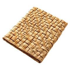 Contemporary Eco Straw Mat Featuring a Natural Wove Isolated on Transparent Background