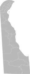 Delaware state senate districts vector map (Web Mercator projection, PPT-compatible & fully editable)