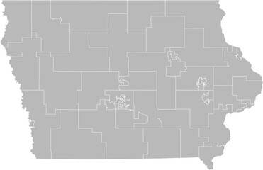 Iowa state senate districts vector map (Web Mercator projection, PPT-compatible & fully editable)