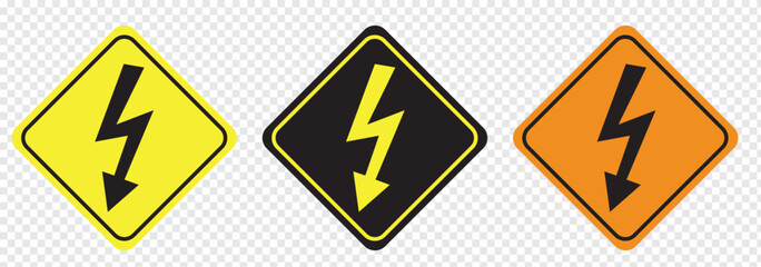 High voltage and Lightning vector icon. Electric bolt flash and High voltage icon. Power energy symbol. Warning icon. Vector illustration.