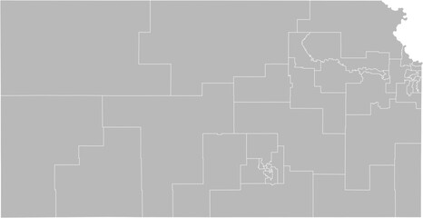 Kansas state senate districts vector map (Web Mercator projection, PPT-compatible & fully editable)