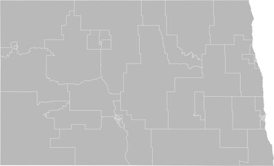 North Dakota state senate districts vector map (Web Mercator projection, PPT-compatible & fully editable)