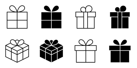 gift box, present, surprise icon set