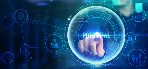Coach motivate to personal development. Personal and career growth. Potential and motivation concepts.