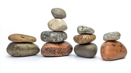 Fototapeta premium A collection of stones, each stacked carefully in balance, symbolizing the importance of every individual's role in a team dynamic.