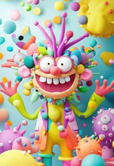 Naklejka premium A colorful and quirky marketing campaign with animated characters representing your brand, engaging viewers with humor and personality. Stock