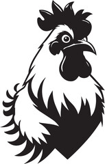 Rooster Mascot silhouette vector isolated on white background 
