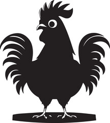 Rooster Mascot silhouette vector isolated on white background 