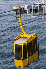 Close-up of parts of the cable car