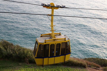 Close-up of parts of the cable car