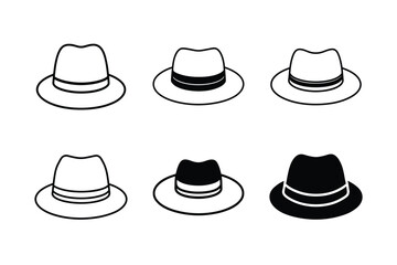 classic homburg hat front view vector art