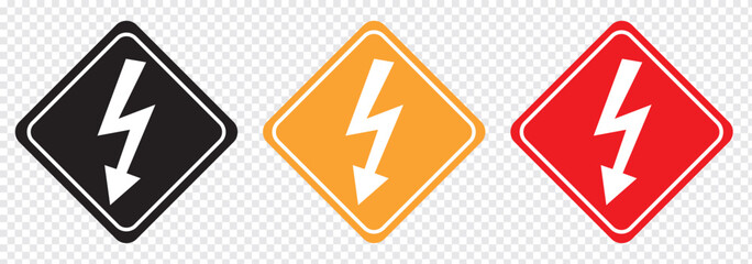 High voltage and Lightning vector icon. Electric bolt flash and High voltage icon. Power energy symbol. Warning icon. Vector illustration.