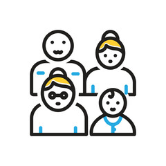 Multi color icon for several