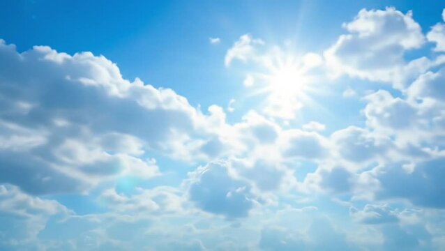 Bright Blue Sky with Soft Clouds Moving