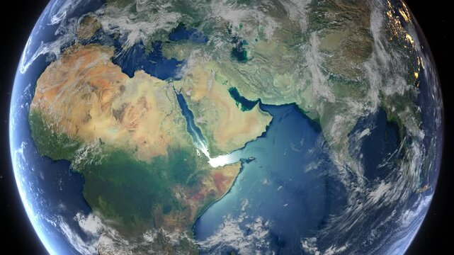 Zoom to Cities from Space Saudi Arabia Taif