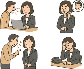 Obraz premium Office Woman Handling Complaints – Set