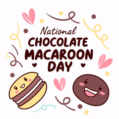 NATIONAL CHOCOLATE MACAROON DAY vector illustration