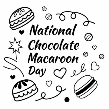 NATIONAL CHOCOLATE MACAROON DAY vector illustration