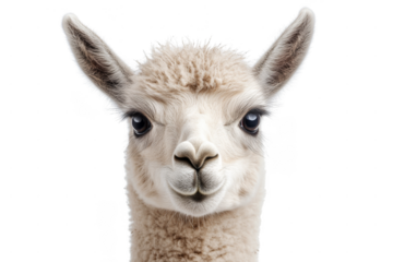 Lively farm animals adorable alpaca close-up farm setting animal portrait bright environment eye-level view charming concept