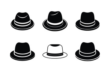 classic homburg hat front view geometric style