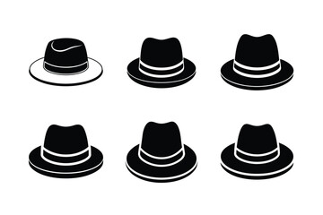 classic homburg hat front view sharp vector