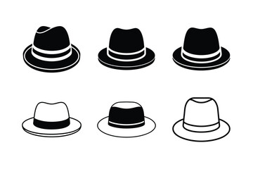 classic homburg hat front view minimal graphic