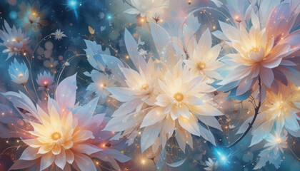 Abstract Glowing Floral Design	
