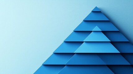 Abstract blue pyramid layered design