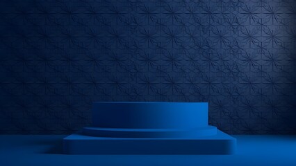 Blue, monochrome, monochromatic, dark blue, navy, royal blue, indigo, gradient, textured, pattern, geometric, floral, abstract, background, backdrop, wall, surface, display, stand, podium, platform, s