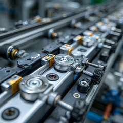 Naklejka premium Torque wrench calibration line robotic arms adjust