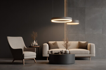 modern living room featuring ultrabright led lighting that creates cozy atmosphere