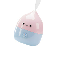 Cute USB Mini Humidifier with Smiling Face in Soft Pastel Colors for Desktop Use