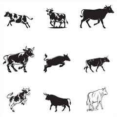 Group cow vector design