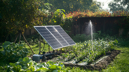 A step-by-step tutorial on setting up mini solar panels to power small water pumps for a garden irrigation system in an eco-friendly way.